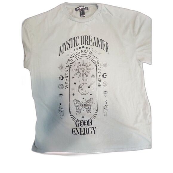 Charlotte Russe Sage Green “Mystic Dreamer” Basic T-Shirt Size Large - Picture 5 of 6
